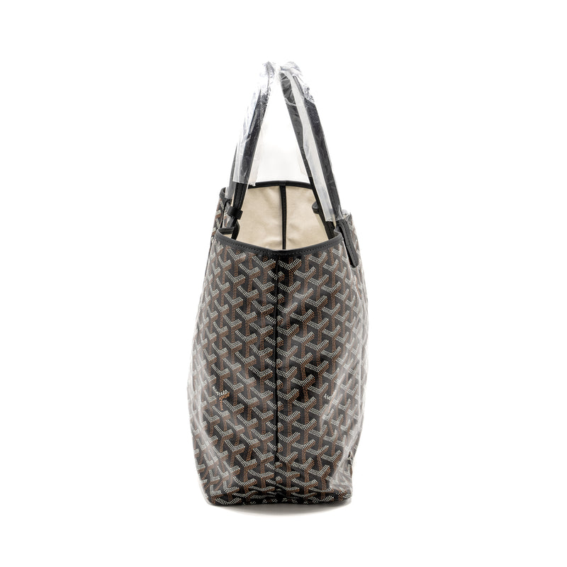 Goyard Saint Louis Tote PM Goyardline Canvas / Calfskin Black SHW