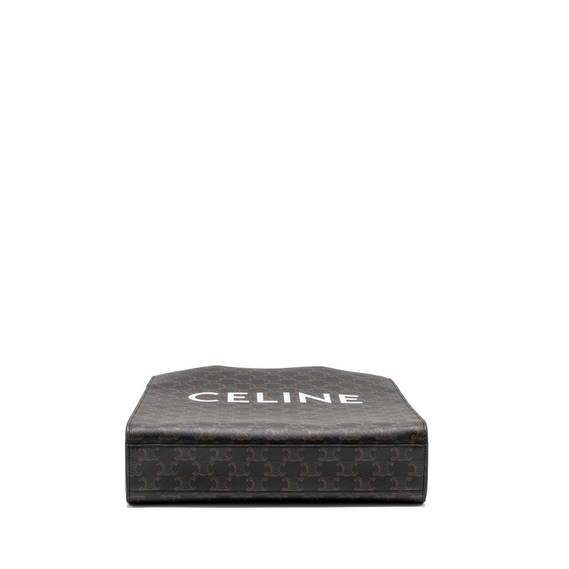 Celine Vertical Cabas in Triomphe Canvas Black / Multicolour GHW