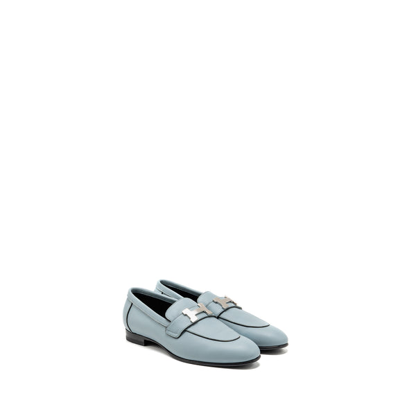 Hermes Size 35 Paris Mocassins Calfskin Leather vert d’eau