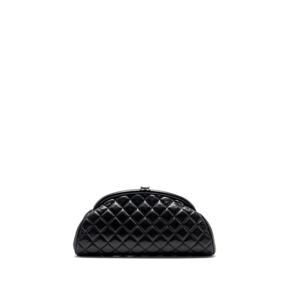 Chanel timeless kiss lock clutch evening bag lambskin Black SHW