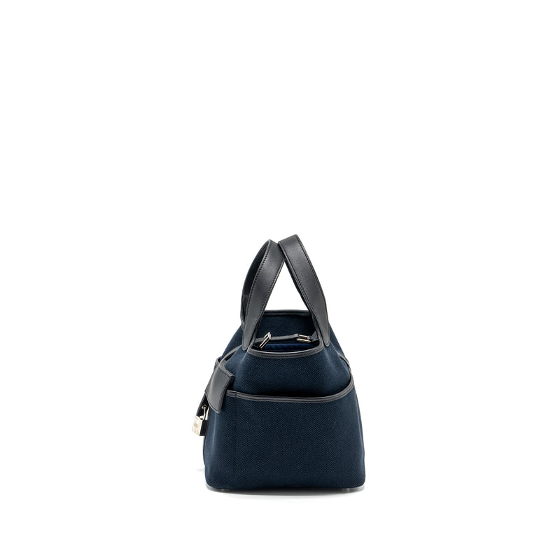 Hermes Picotin Cargo 18 Lock Bag Canvas/Swift Blue Marine/black SHW Stamp Z