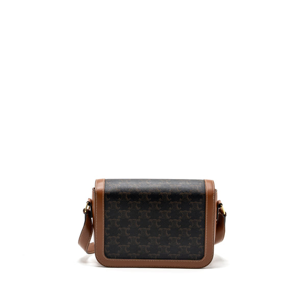 Celine Classic triomphe bag canvas / calfskin tan GHW