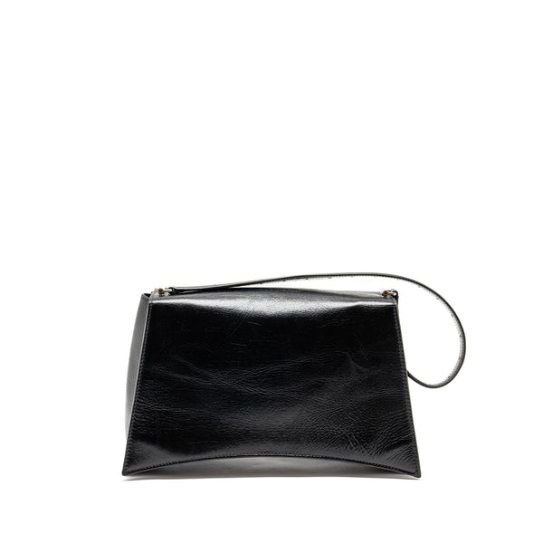 Balenciaga Medium Crush Shoulder Bag Calfskin Leather Black SHW