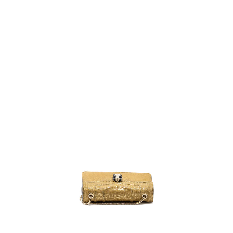 Bvlgari Serpenti Forever Crossbody Bag Stingray Leather Gold LGHW