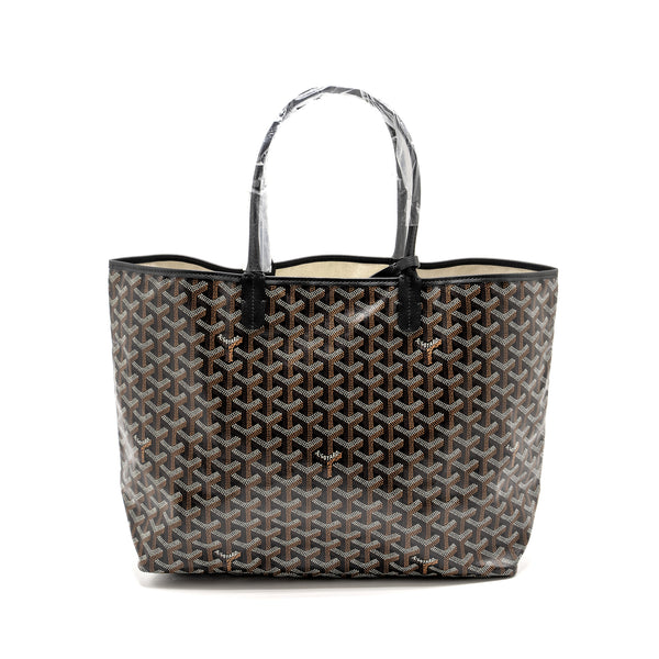 Goyard Saint Louis Tote PM Goyardline Canvas / Calfskin Black SHW