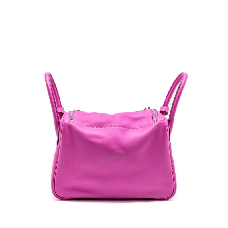Hermes Lindy 30 Swift/Epsom with Multicoloured Weaving Strap Rose Pourpre SHW Stamp C