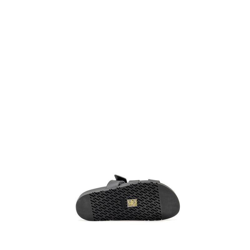 Hermes Size 37 Chypre Sandals Calfskin Black