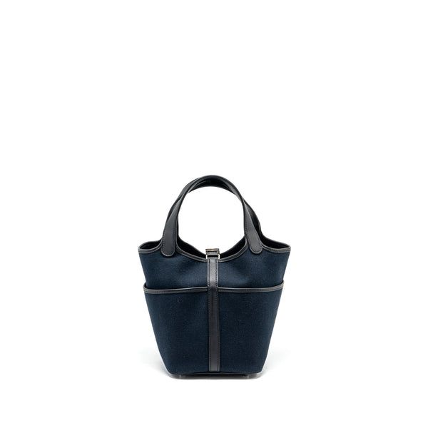 Hermes Picotin Cargo 18 Lock Bag Canvas/Swift Blue Marine/black SHW Stamp Z