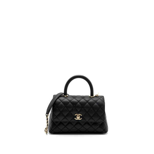 Chanel small coco handle caviar black LGHW  (Microchip)