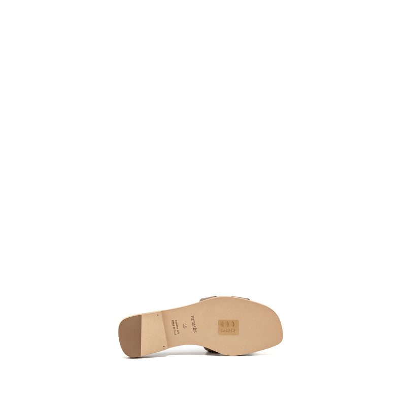 Hermes size 36 oran sandals epsom etoupe