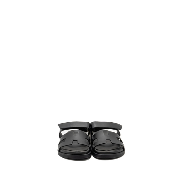 Hermes Size 37 Chypre Sandal Calfskin Black