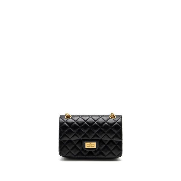 Chanel Mini 2.55 Reissue Flap Bag Aged Calfskin Black Brushed GHW (Microchip)