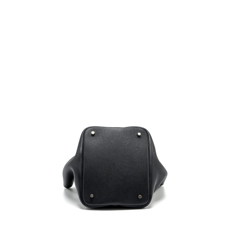 Hermes Picotin 22 Clemence black / caramel SHW stamp A