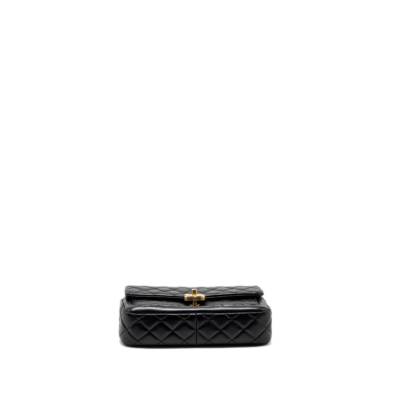 Chanel Quilted Flap Bag Lambskin Black GHW (Microchip)