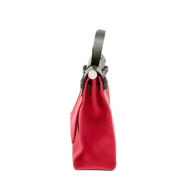 Hermes Herbag 31 Zip Bag Cache Hunter/Canvas Pink SHW Stamp A