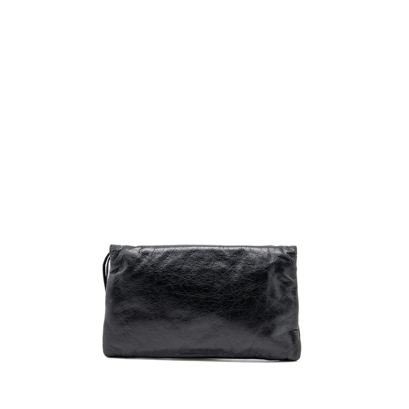 Baleciaga city fold clutch leather black SHW