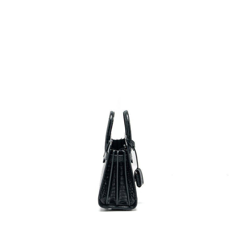 Saint Laurent/YSL Sac de Jour Nano Croc-embossed Calfskin Dark Green SHW