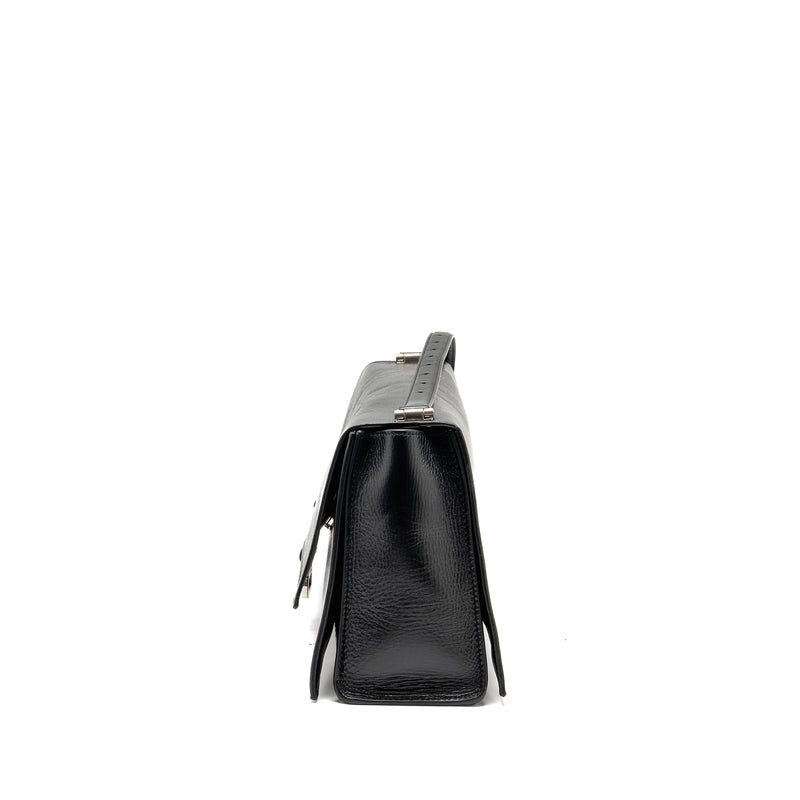 Balenciaga Medium Crush Shoulder Bag Calfskin Leather Black SHW