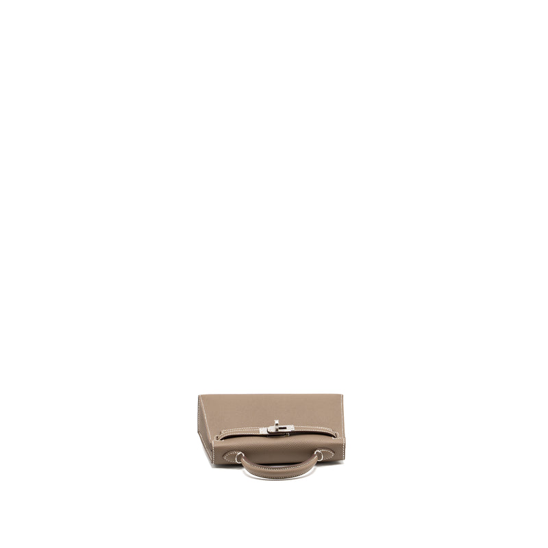 Hermes mini Kelly II epsom etoupe SHW stamp B