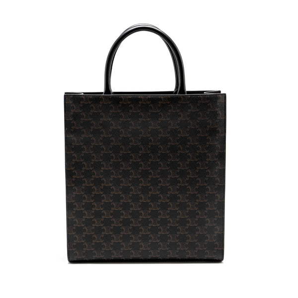 Celine Vertical Cabas in Triomphe Canvas Black / Multicolour GHW