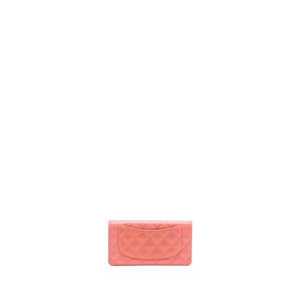 Chanel quilted long wallet patent leather pink SHW