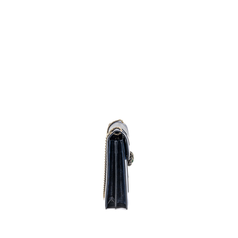 Bvlgari serpenti SHOULDER BAG KARUNG SKIN DARK blue LGHW