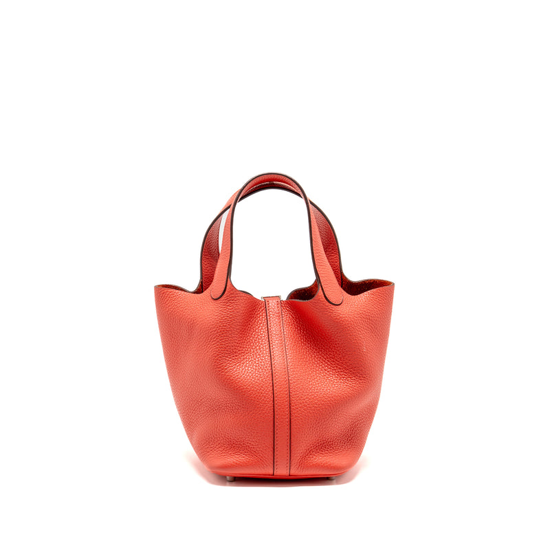 Hermes Picotin 18 Lock bag Clemence rose Jaipur SHW stamp C