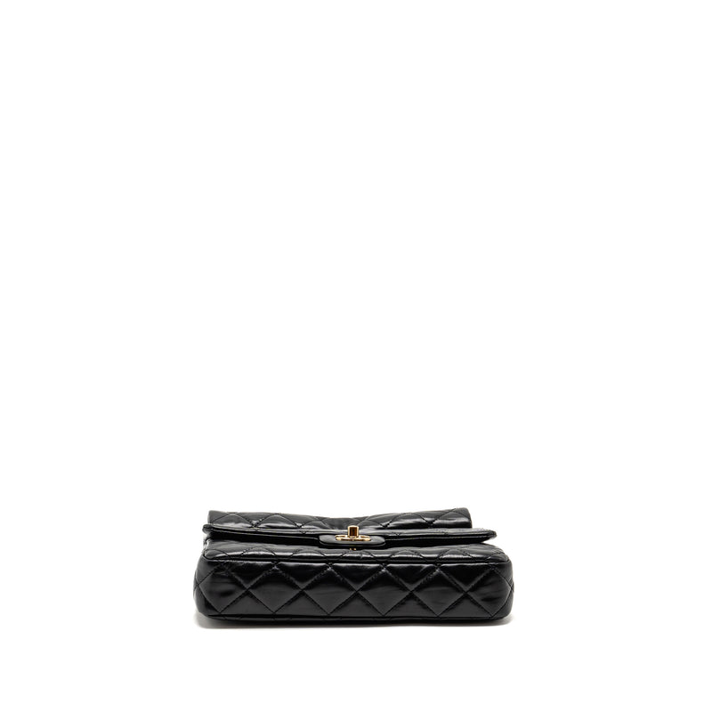 Chanel 23A quilted flap clutch calfskin black LGHW (microchip)