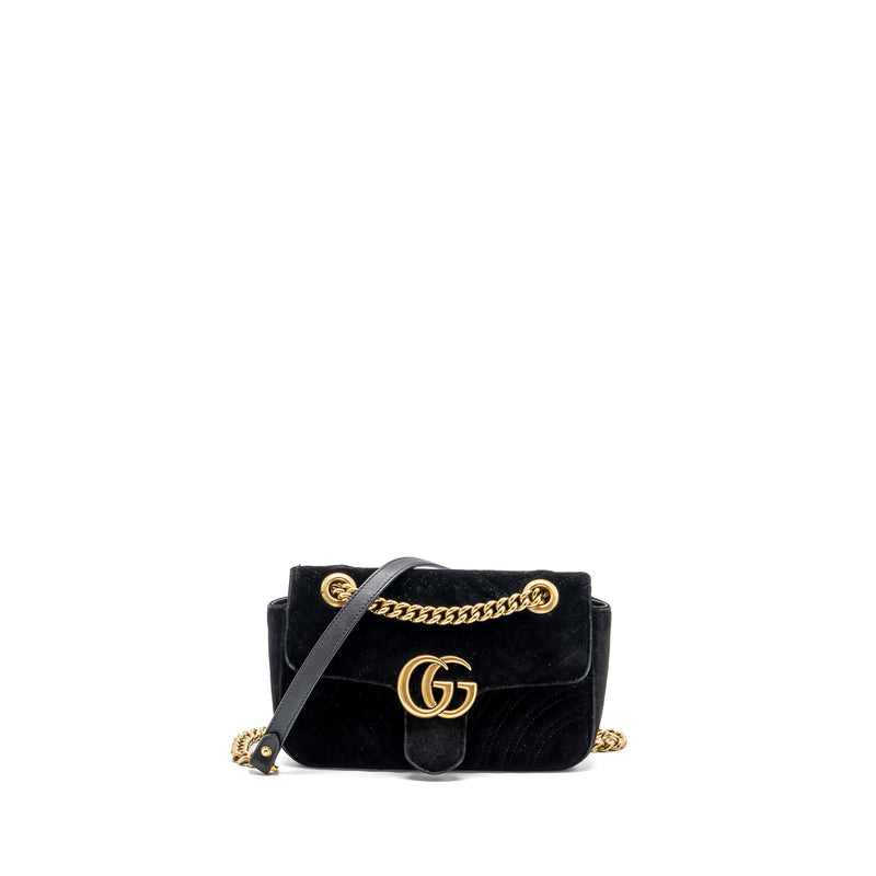 Gucci Mini Marmont Velvet Black GHW