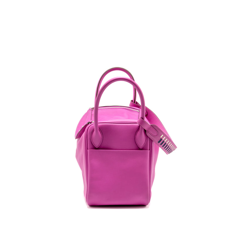 Hermes Lindy 30 Swift/Epsom with Multicoloured Weaving Strap Rose Pourpre SHW Stamp C