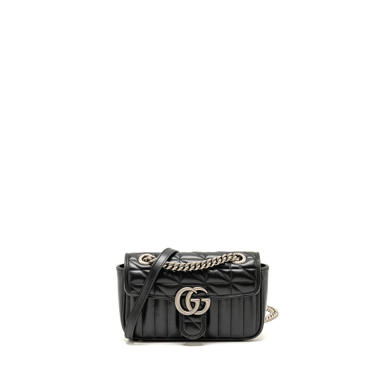 Gucci Mini GG Marmont Shoulder Bag Calfskin Black SHW