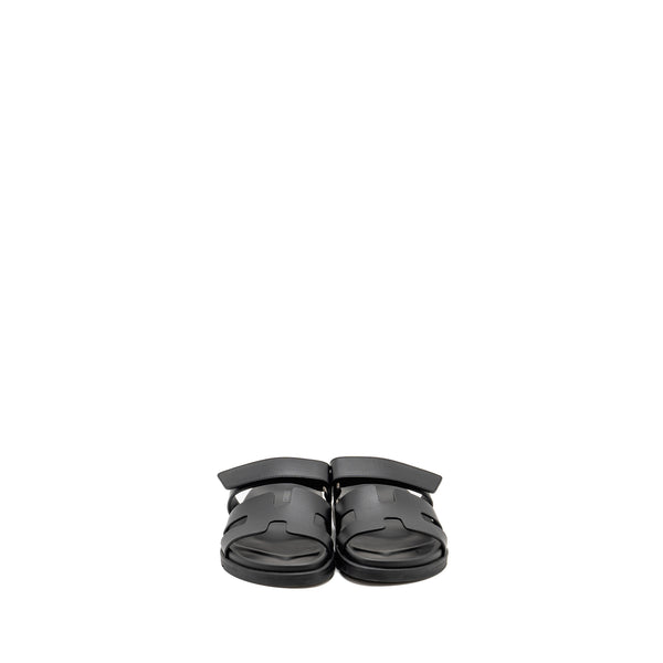 Hermes Size 37 Chypre Sandals Calfskin Black