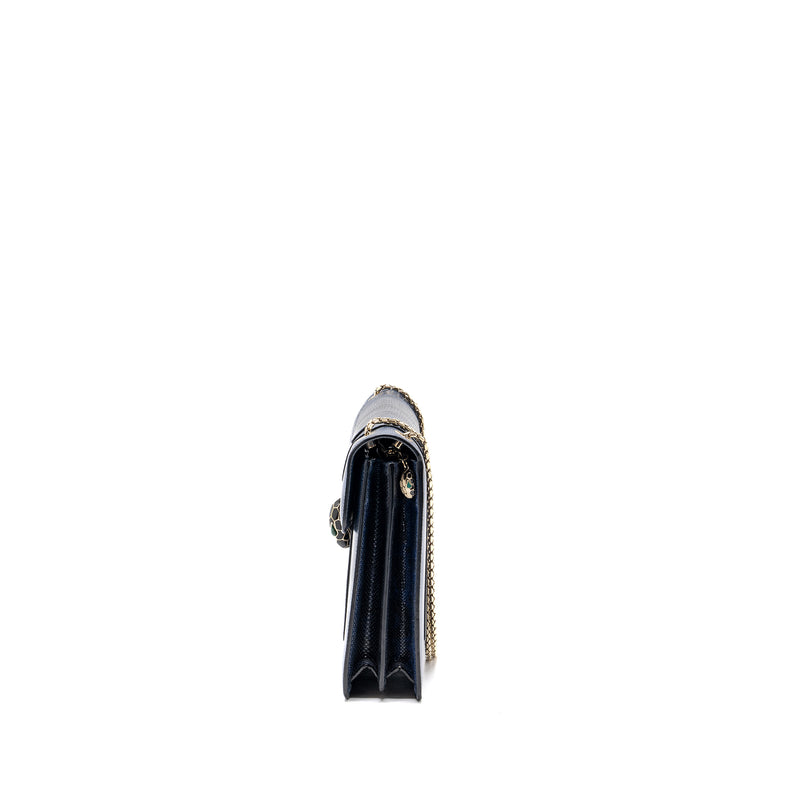 Bvlgari serpenti SHOULDER BAG KARUNG SKIN DARK blue LGHW