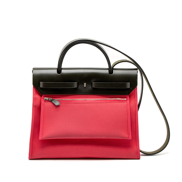 Hermes Herbag 31 Zip Bag Cache Hunter/Canvas Pink SHW Stamp A