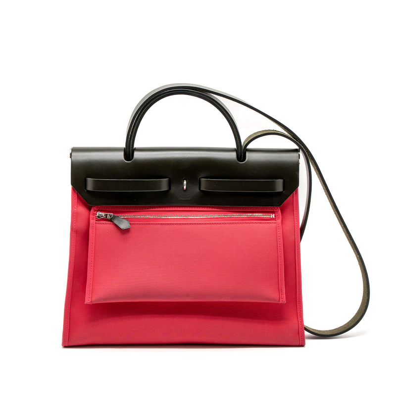 Hermes Herbag 31 Zip Bag Cache Hunter/Canvas Pink SHW Stamp A