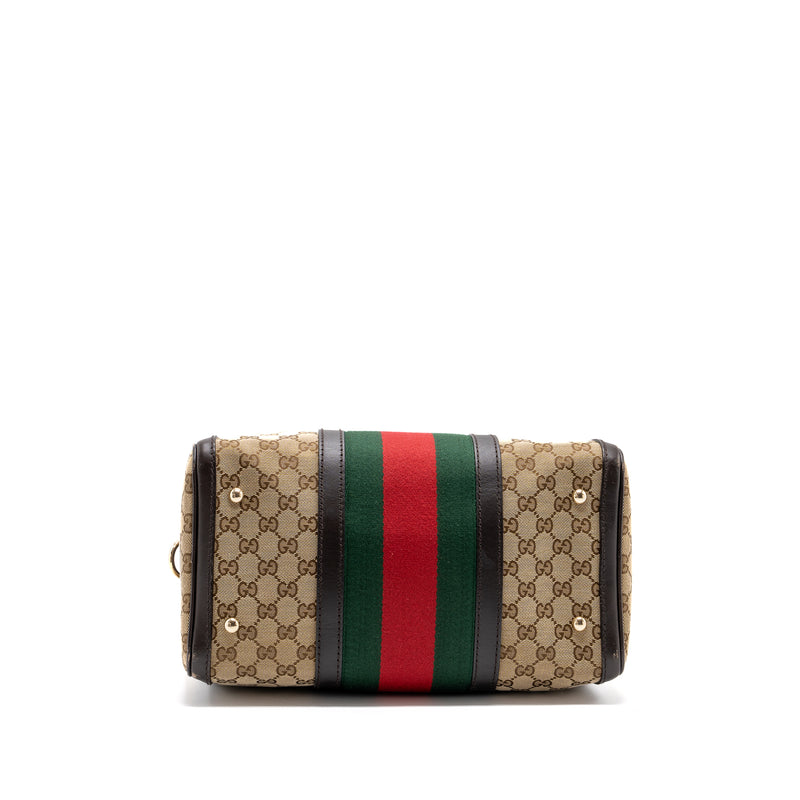 Gucci Boston Bag GG Supreme Canvas brown LGHW