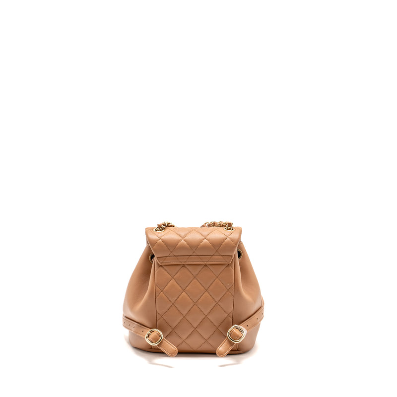 Chanel 24p Mini Duma Backpack Calfskin Caramel LGHW(microchip)