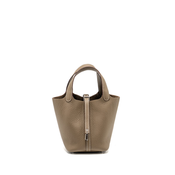 Hermes Picotin 18 Lock Bag Clemence Etoupe SHW Stamp W