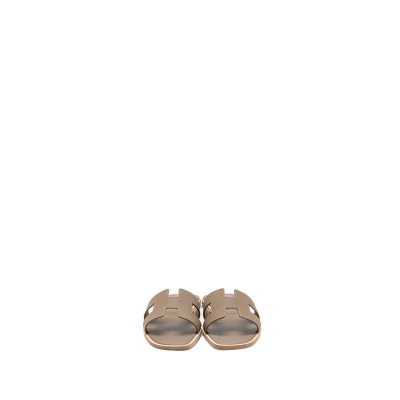 Hermes size 36 oran sandals epsom etoupe