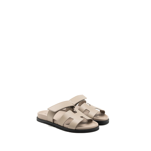 Hermes Size 38 Chypre Sandal Beige Mastic