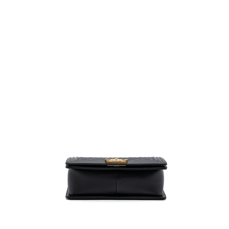 Chanel Medium Classic Boy Bag Caviar Black Brushed GHW (microchip)