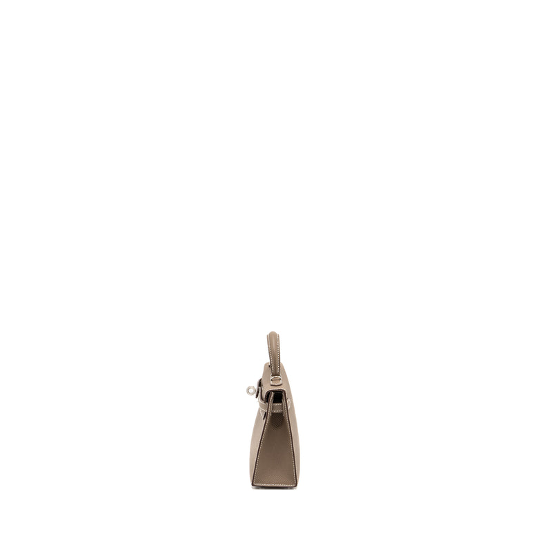 Hermes mini Kelly II epsom etoupe SHW stamp B