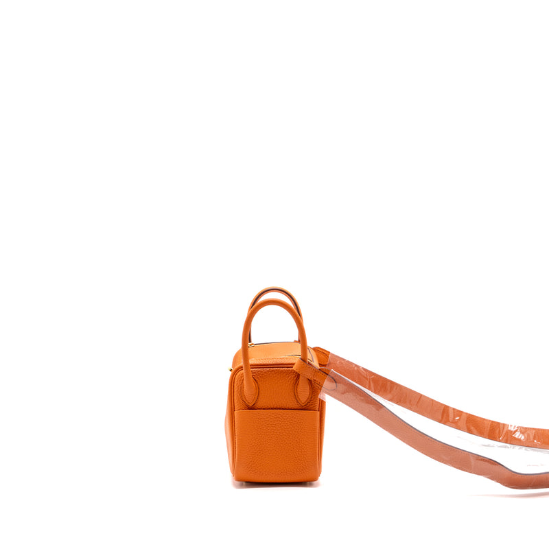 hermes mini lindy clemence orange GHW stamp B