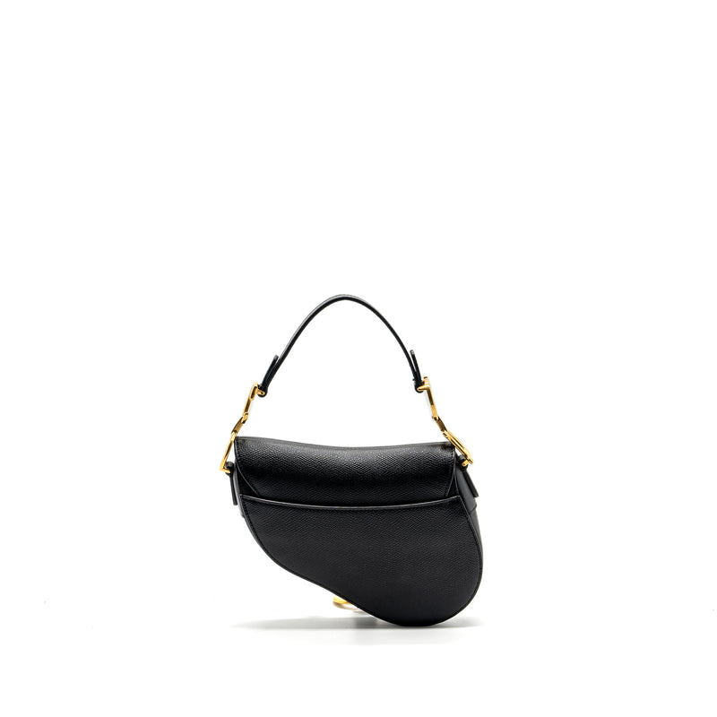 Dior mini saddle bag grained calfskin black GHW