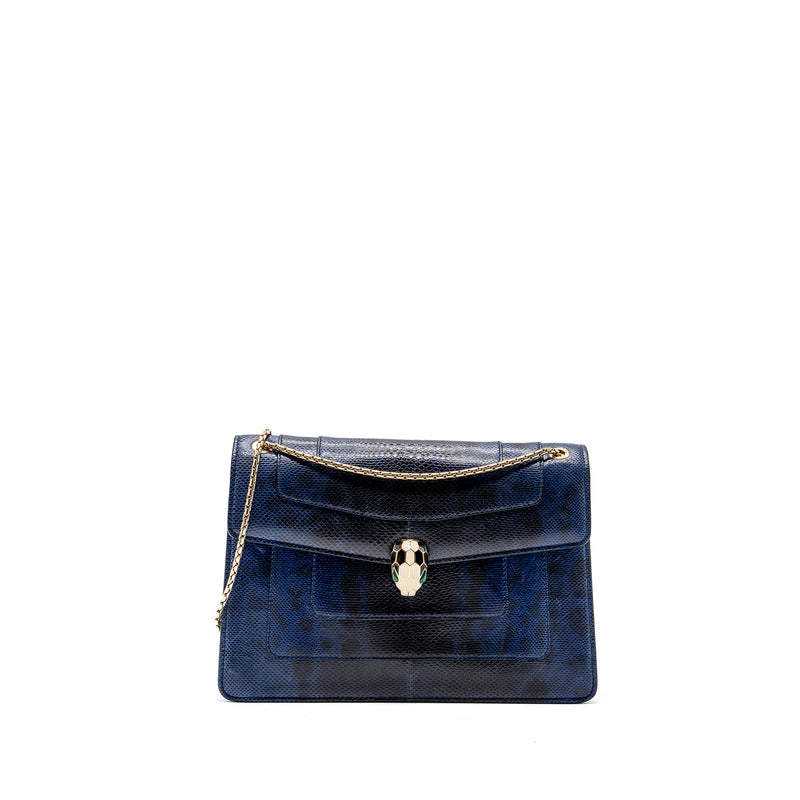 Bvlgari serpenti SHOULDER BAG KARUNG SKIN DARK blue LGHW