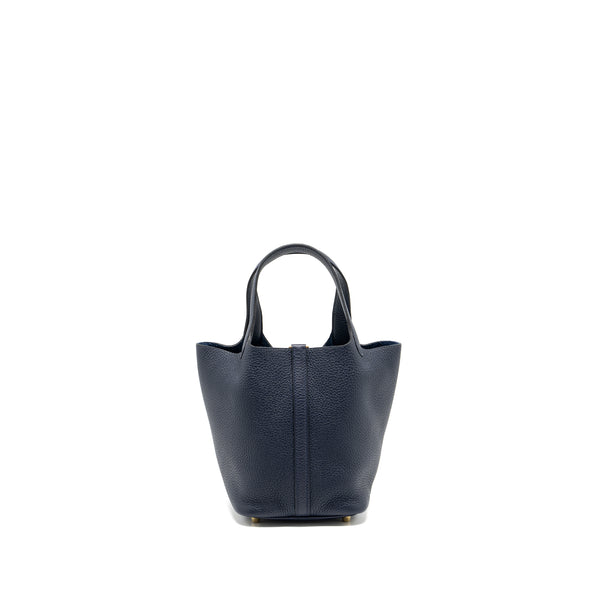 Hermes Picotin 18 Lock Bag Clemence Blue Nuit GHW Stamp U