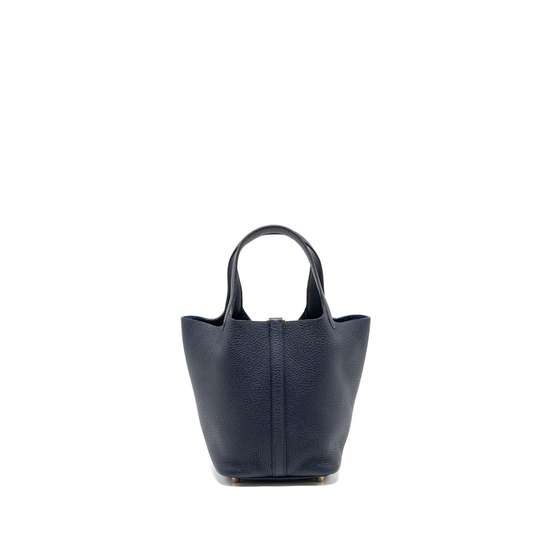 Hermes Picotin 18 Lock Bag Clemence Blue Nuit GHW Stamp U
