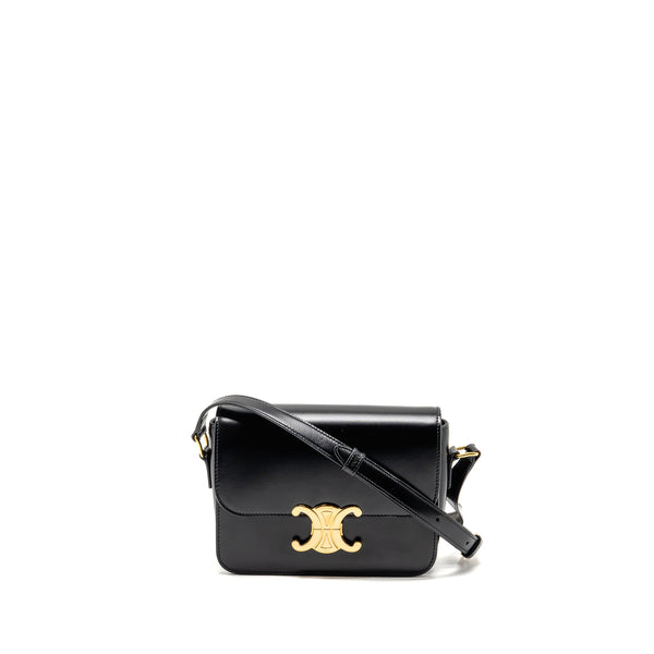 Celine Teen Triomphe Bag Shiny Calfskin Black GHW