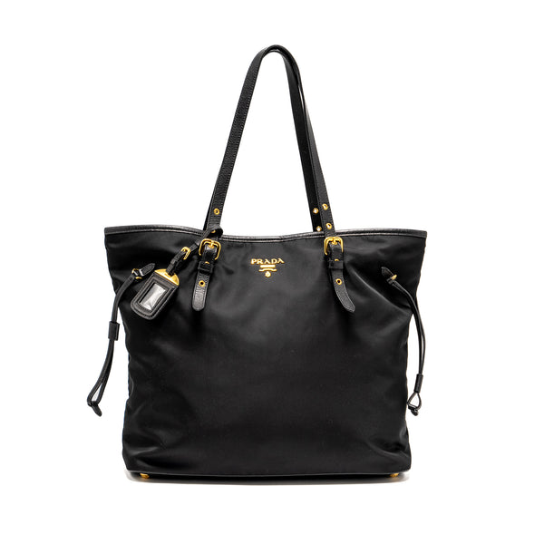 Prada tote bag canvas black GHW