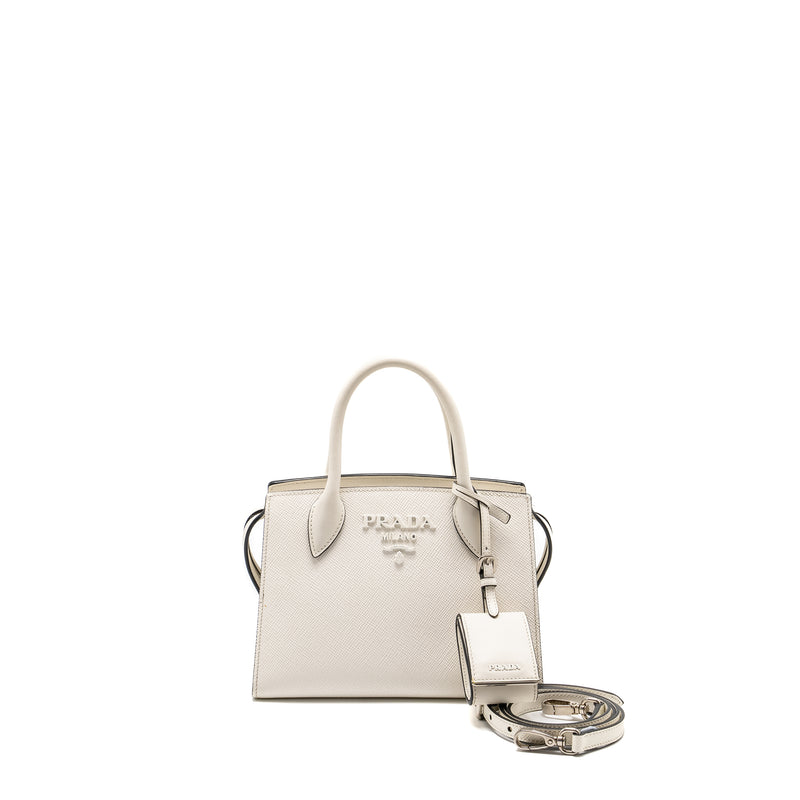 Prada Saffiano Monochrome Bag White SHW